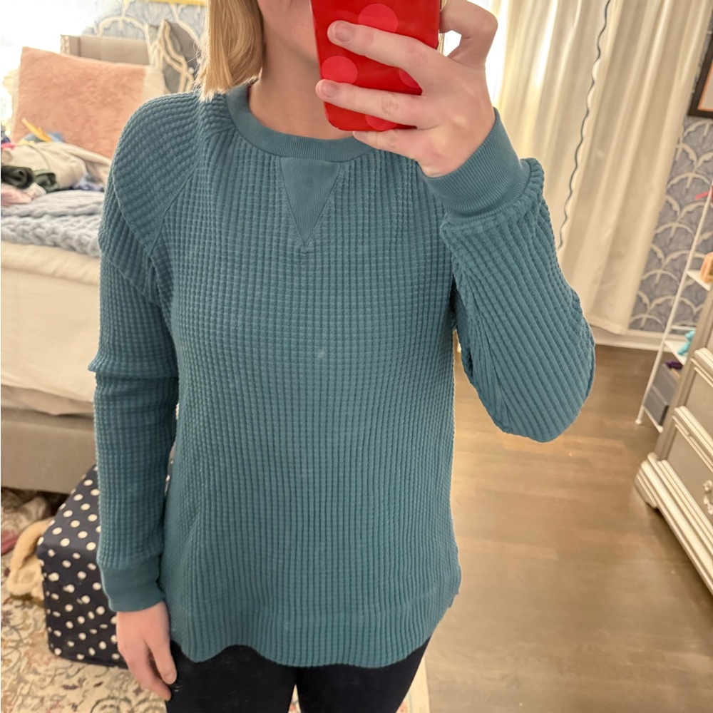 The North Face Waffle Blue Crew Neck